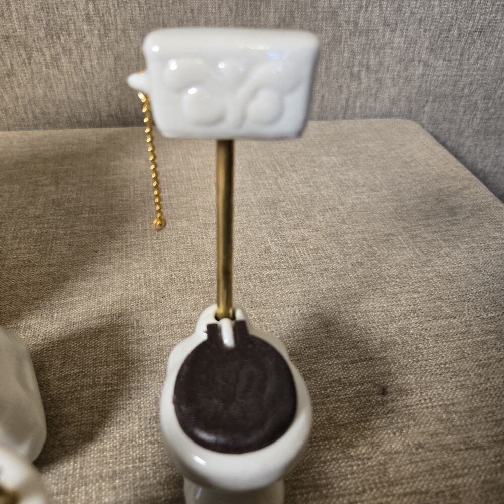 Vintage Town Square Miniatures Dollhouse Porcelain Bathroom 3 Piece Set - Picture 8 of 9